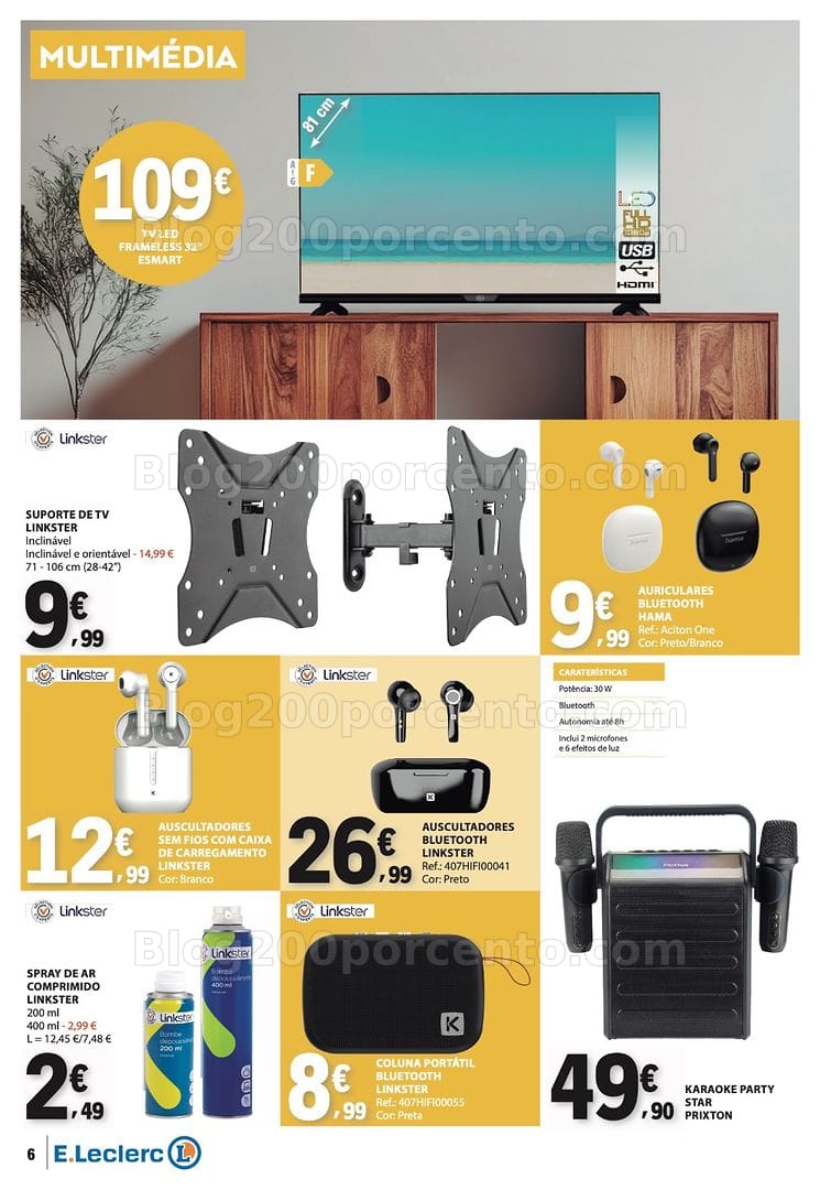 Antevisão Folheto E-LECLERC Bazar Oportunidades Promoções de 30 julho a 12 agosto